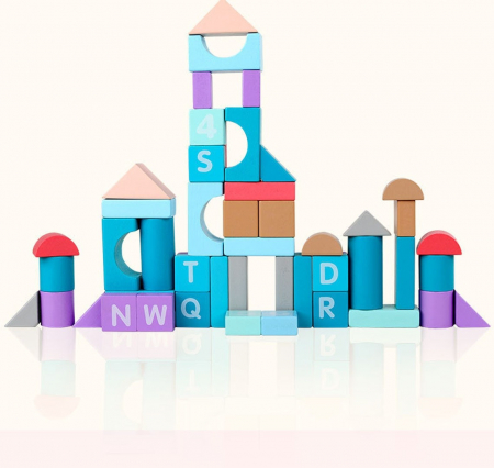 Cuburi din Lemn, Alfabet si Numere - 108 Piese Montessori [2]
