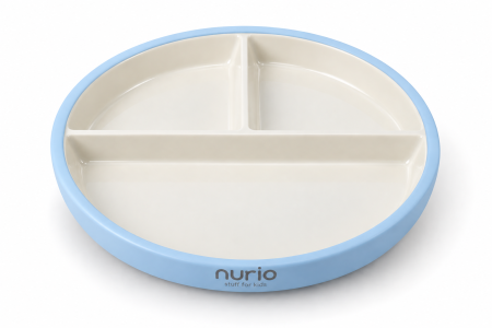 Produse - Farfurie compartimentata din ceramica cu protectie din silicon Nurio -Albastru