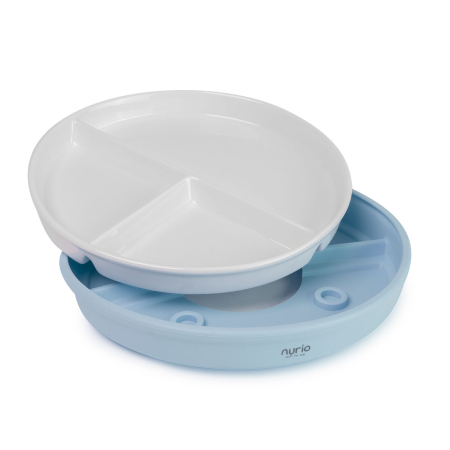 Farfurie compartimentata din ceramica cu protectie din silicon Nurio -Albastru [1]