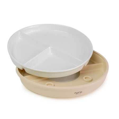 Farfurie compartimentata din ceramica cu protectie din silicon Nurio - Bej [1]