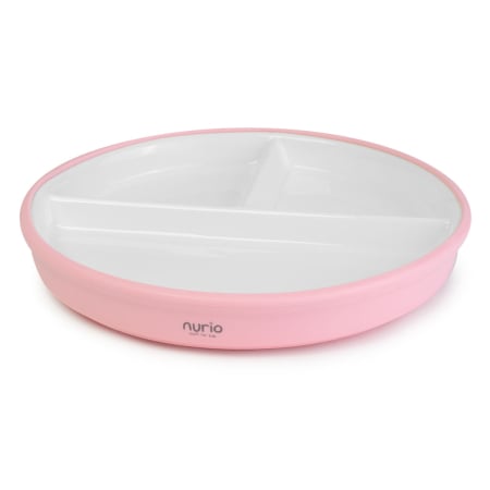 Produse - Farfurie compartimentata din ceramica cu protectie din silicon Nurio -Roz
