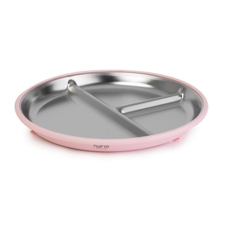 Produse - Farfurie compartimentata din inox cu protectie din silicon Nurio - Roz