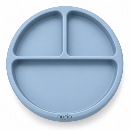 Produse - Farfurie compartimentata din silicon Nurio - Albastru