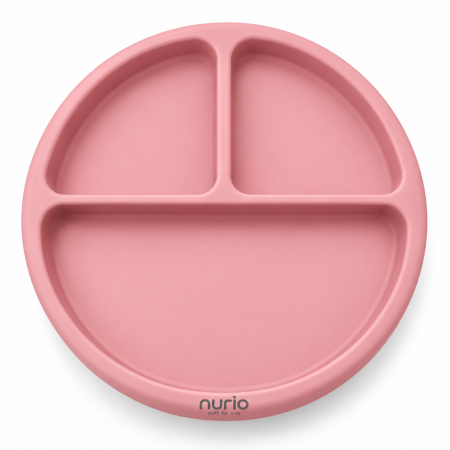 Produse - Farfurie compartimentata din silicon Nurio - Roz