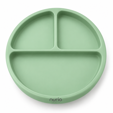 Produse - Farfurie compartimentata din silicon Nurio - Verde