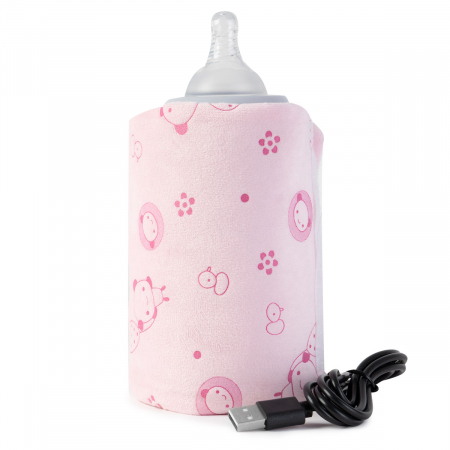 Incalzitor Portabil USB pentru Sticla Bebe - Roz