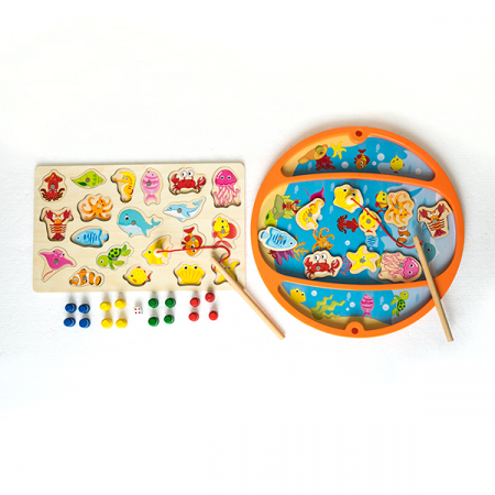 Joc din Lemn 3 in 1 de Pescuit Magnetic [1]