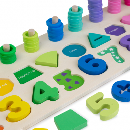 Joc Logaritmic Educativ Din Lemn Cu Forme Geometrice, Cifre Si Cercuri [1]