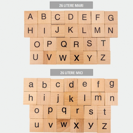 Joc Tip Puzzle din Lemn cu Carduri si Litere Montessori [10]