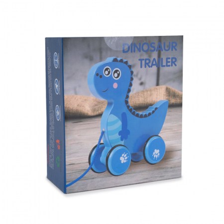 Jucarie de Tras din Lemn cu Roti - Dinozaur [3]