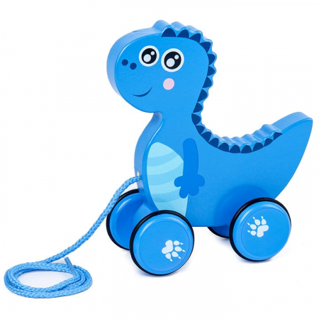 Jucarie de Tras din Lemn cu Roti - Dinozaur [2]