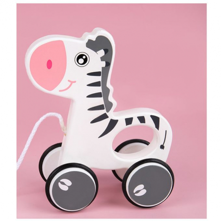 Jucarie de Tras din Lemn cu Roti - Zebra [3]
