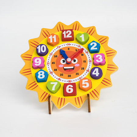 Ceas din Lemn pe Suport tip Puzzle [1]