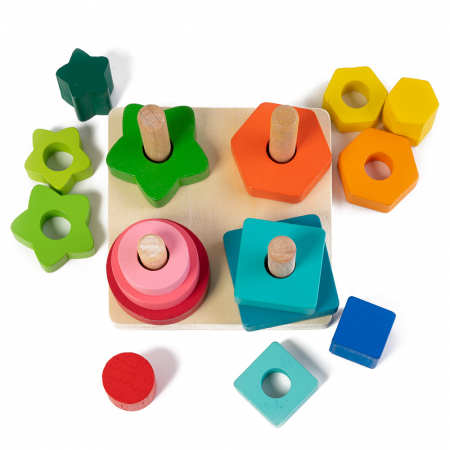 Jucarie din Lemn - Potrivire 4 Forme Colorate [1]
