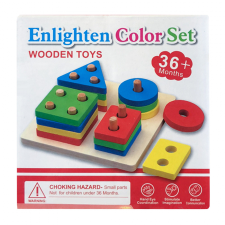 Jucarie din Lemn - Potrivire si Stivuire 4 Forme Geometrice [2]