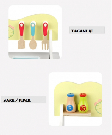 Mini Set de Bucatarie din Lemn cu Accesorii [6]