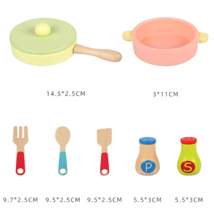 Mini Set de Bucatarie din Lemn cu Accesorii [7]