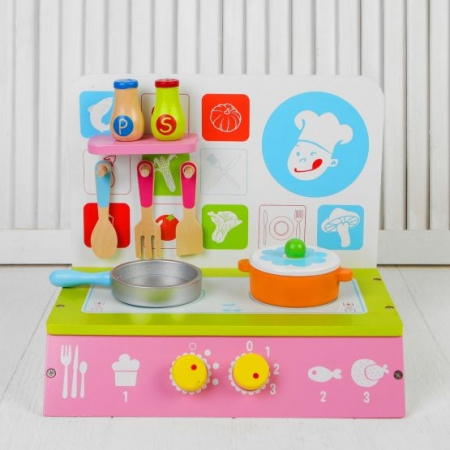 Mini Set de Bucatarie din Lemn cu Accesorii - Aragaz [10]
