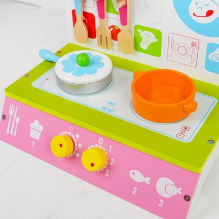 Mini Set de Bucatarie din Lemn cu Accesorii - Aragaz [11]