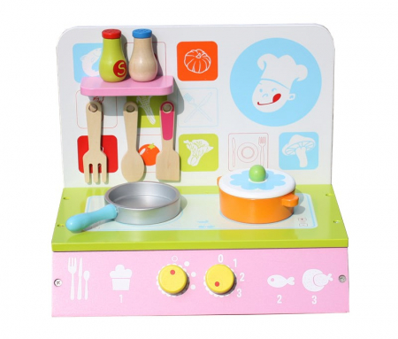 Mini Set de Bucatarie din Lemn cu Accesorii - Aragaz [13]