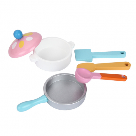 Mini Set de Bucatarie din Lemn Roz cu Accesorii si Inimioara [3]