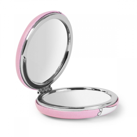 Oglinda Mica de Poseta cu Imprimeu Unicorn Roz 7 cm - Nurio [1]