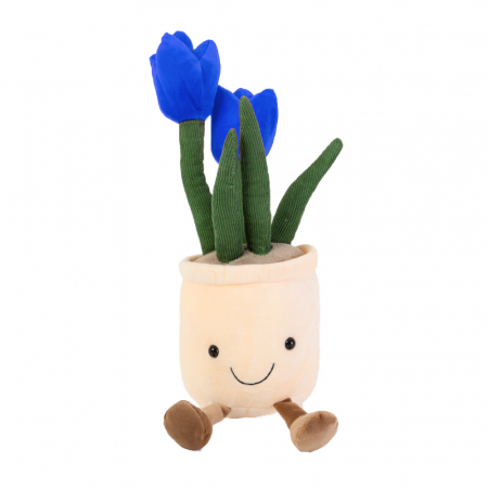 Plusuri - Ornamente Dragute Lalele , Albastru 35cm