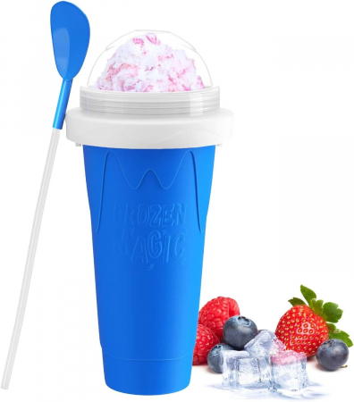 Produse - Pahar pentru Facut Slushy, MilkShake si Suc Inghetat - Albastru