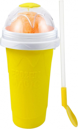 Pahar pentru Facut Slushy, MilkShake si Suc Inghetat - Galben [7]