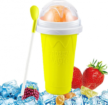 Produse - Pahar pentru Facut Slushy, MilkShake si Suc Inghetat - Galben