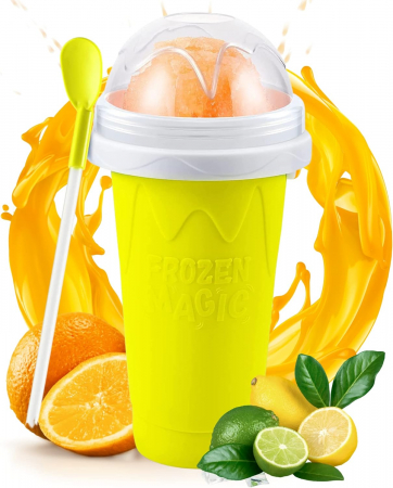 Pahar pentru Facut Slushy, MilkShake si Suc Inghetat - Galben [1]