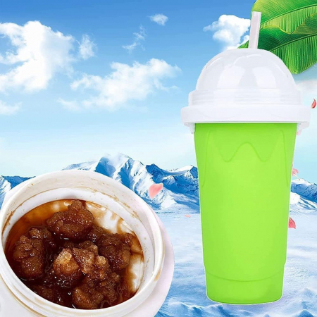 Pahar pentru Facut Slushy, MilkShake si Suc Inghetat - Verde [6]