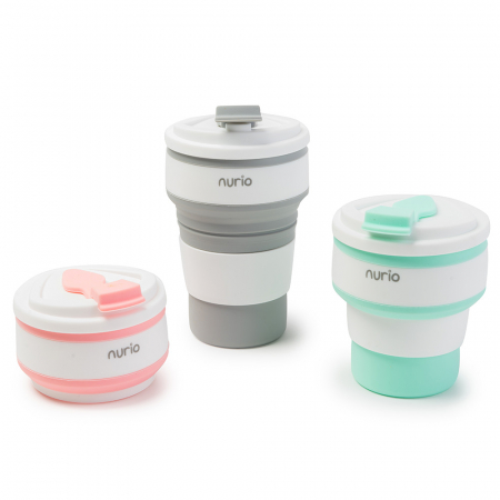 Pahar Pliabil din Silicon cu Capac - Verde [1]