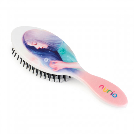 Perie de Par pentru Copii cu Fetita 16.5 cm Alb  - Nurio [0]