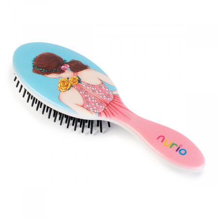 Produse - Perie de Par pentru Copii cu Fetita Albastru 16.5 cm  - Nurio