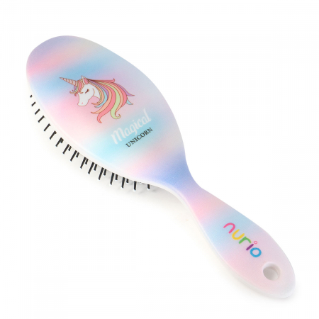 Perie de Par pentru Copii Unicorn Multicolor 22 cm - Nurio [1]