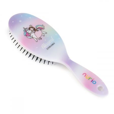 Produse - Perie de Par pentru Copii Unicorn Roz/Mov 22 cm - Nurio
