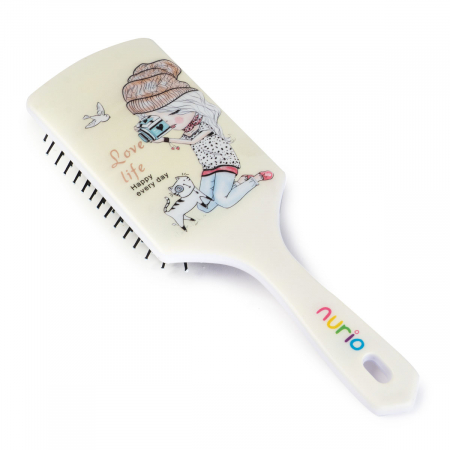 Produse - Perie de Par pentru Fetite Galben 23.5 cm - Nurio