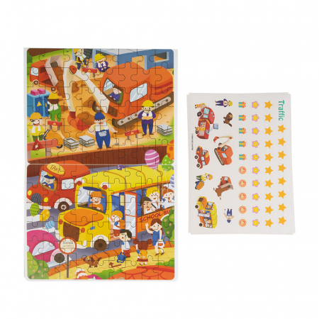 Puzzle 3 in 1 din Lemn - Masini [3]