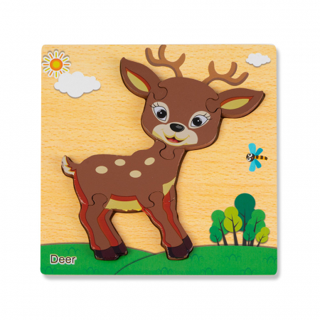 Puzzle-uri Clasice si Speciale - Puzzle 3D Caprioara Montessori