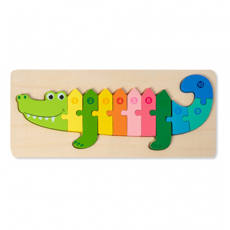 Puzzle 3D - Puzzle 3D din Lemn - Crocodil