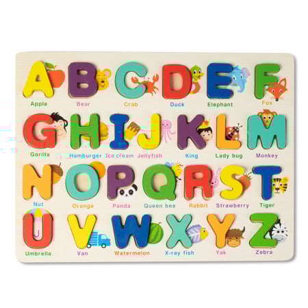Puzzle-uri Clasice si Speciale - Puzzle 3D din Lemn cu Litere si Imagini