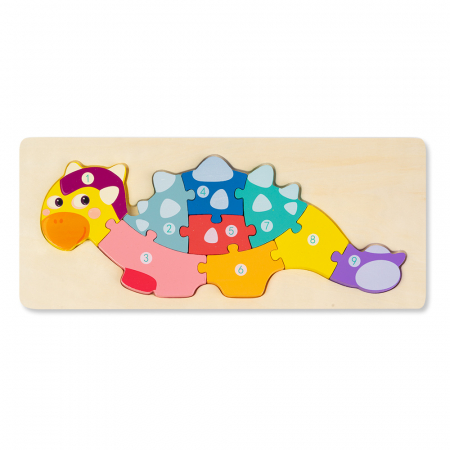 Puzzle-uri Clasice si Speciale - Puzzle 3D din Lemn Dinozaur, 9 Piese