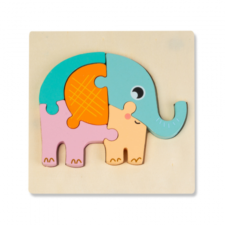 Puzzle 3D - Puzzle 3D Elefant Montessori