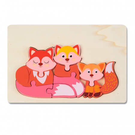 Puzzle-uri Clasice si Speciale - Puzzle 3D Familia de Vulpite