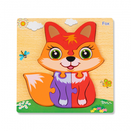 Puzzle-uri Clasice si Speciale - Puzzle 3D Vulpe Montessori