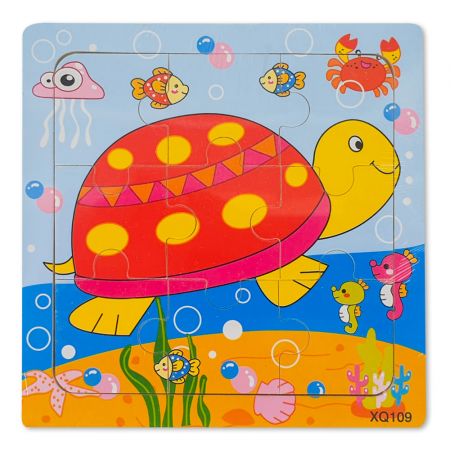 Puzzle-uri Clasice si Speciale - Puzzle din Lemn Broscuta Testoasa