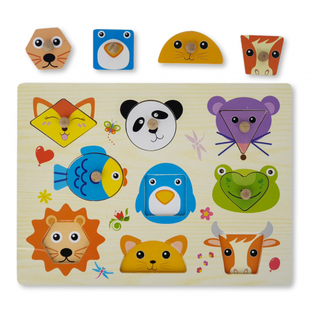 Puzzle din Lemn cu Animale Montessori [1]