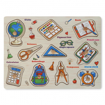 Puzzle-uri Clasice si Speciale - Puzzle din Lemn cu Instrumente Geometrice