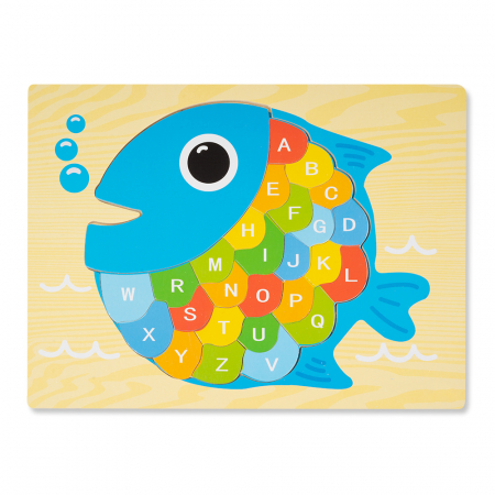 Puzzle-uri Clasice si Speciale - Puzzle din Lemn cu Litere Peste